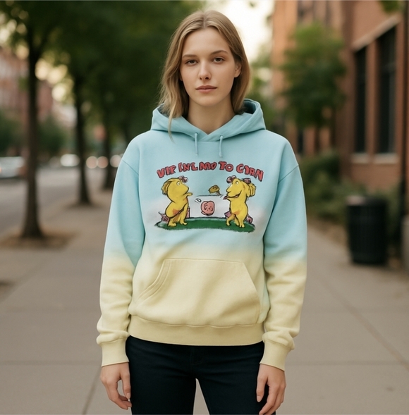 Cody KO Gradient Hoodie We Prefer To Chill Teddy Bear Graphic Whimsical Sz L - Picture 10 of 10